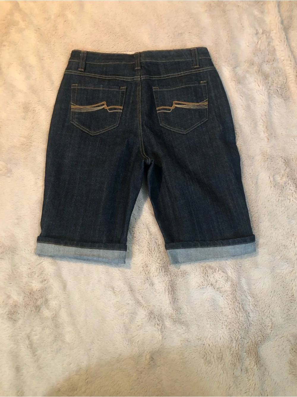 NINE WEST Jeans Women’s 8 Cuffed Bermuda Shorts 5 Pocket Stretch